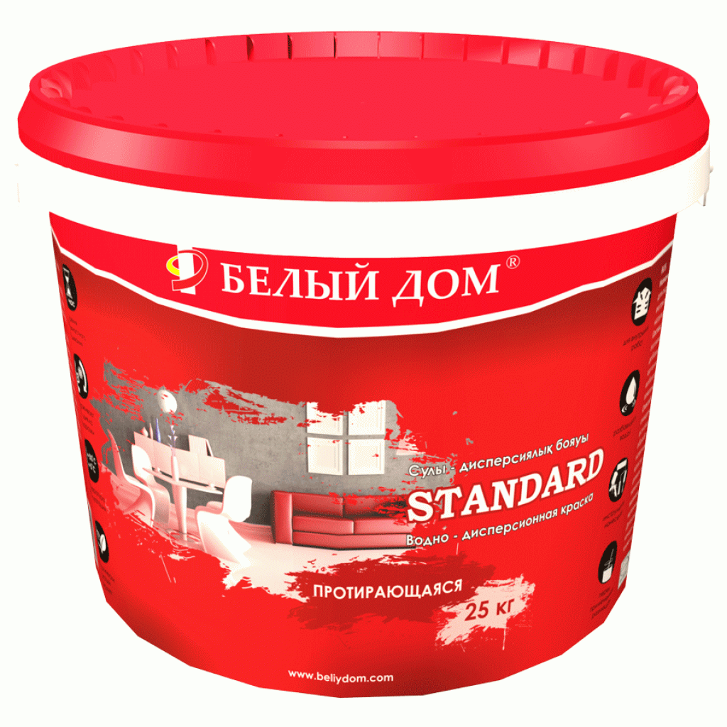 Акриловая водно-дисперсионная краска STANDARD